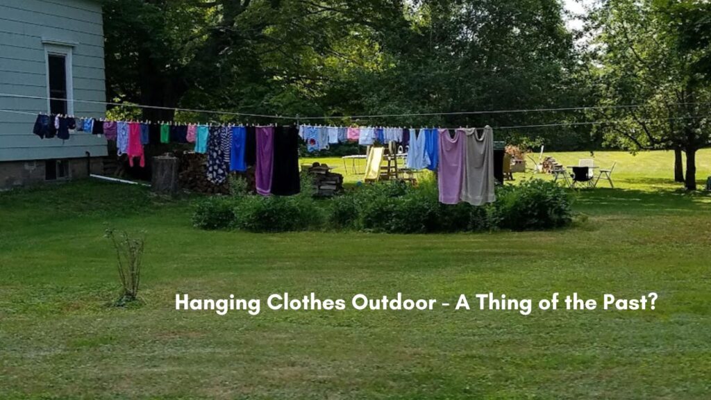 hanging clothes outdoors