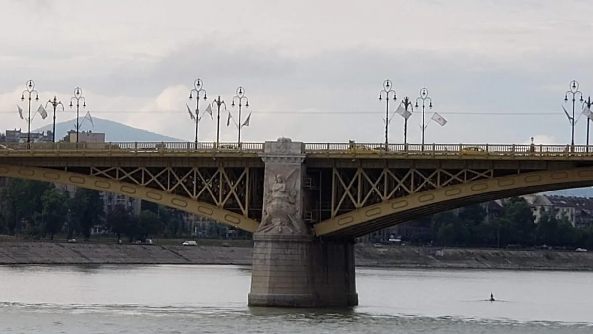 Budapest Bridge from the Danube river