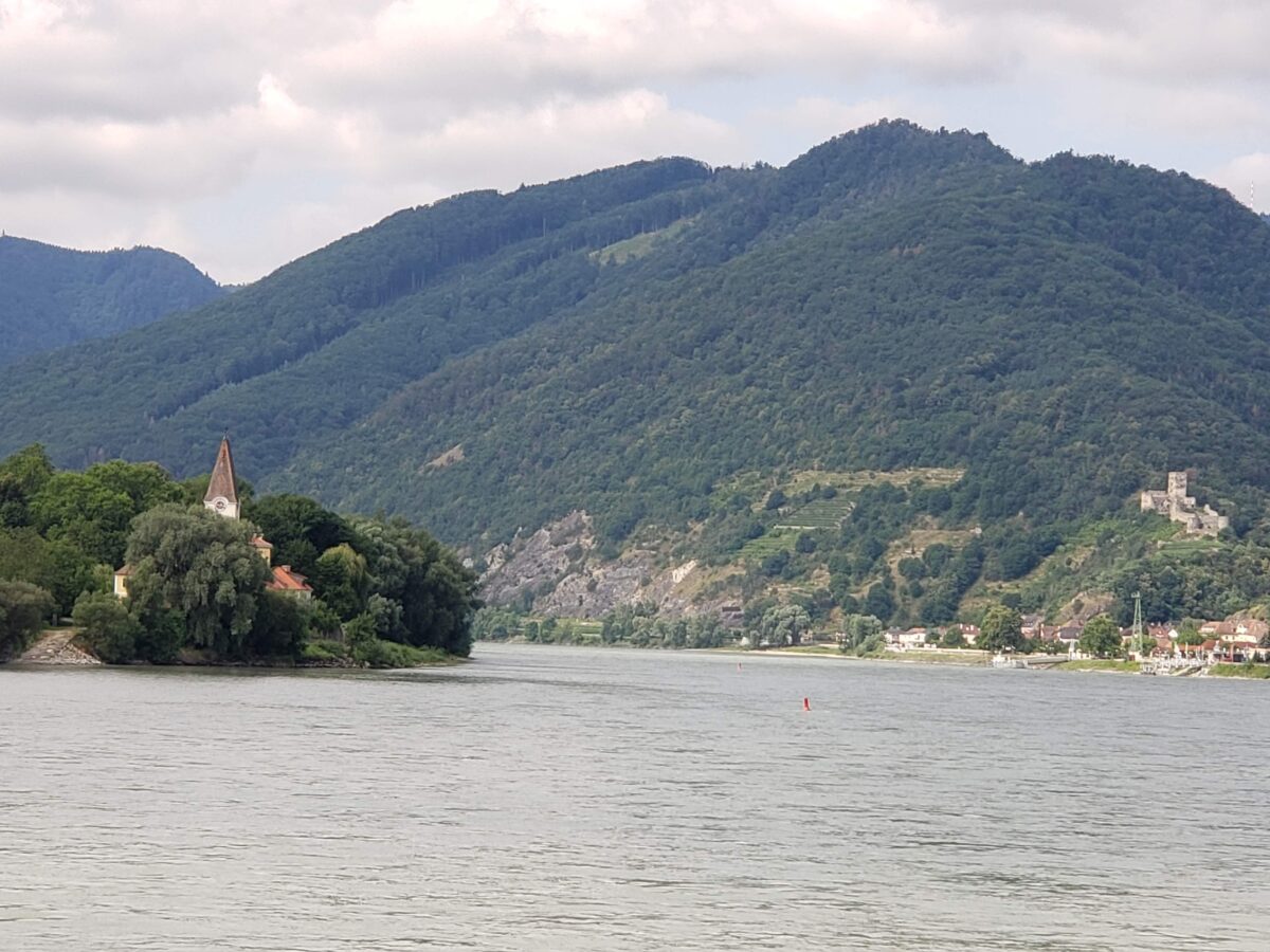 Austria mountains via the riverboat