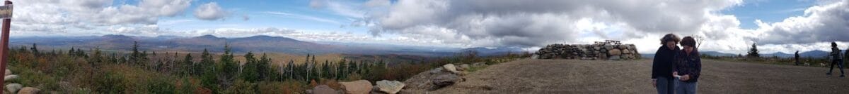 Panoramic view from Quill Hill Rangeley Maine looking for moose