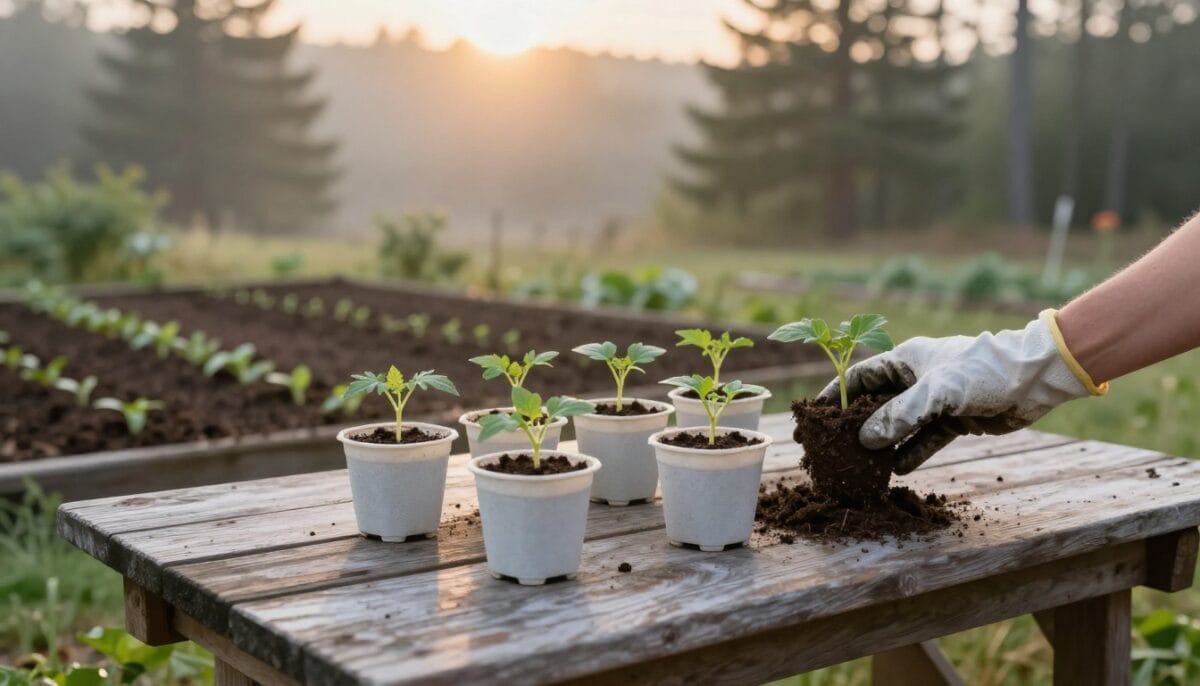 Moving Seedlings Outdoors in Western Maine: Pots First, Then Beds