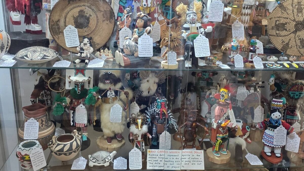 American Indian Museum in Maine with a showcase of exhibits.